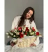 Премиум композиция из тюльпанов в корзине