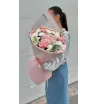 Сборный букет с гортензией, эустомой, розой и хризантемой