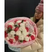 Сборный букет гортензий, диантусов и хризантем