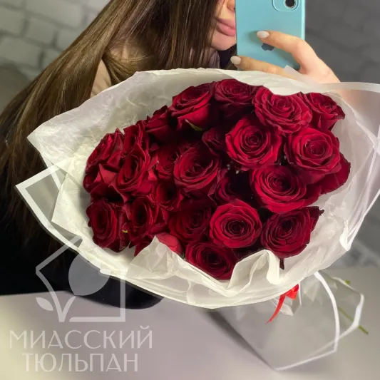 Монобукет из красных роз
