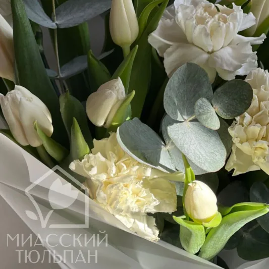Букет тюльпанов и диантусов