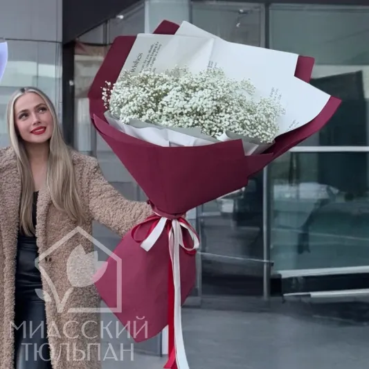 Огромный букет гипсофил
